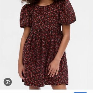 Gap Kids Girls Puff Sleeve Corduroy Dress  Floral in Multi Ditsy Medium EUC